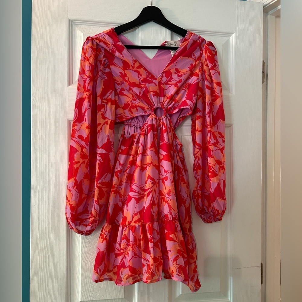 Jessica Simpson Beachy Floral Dress With Cutout Size XS